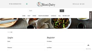 
                            8. Login | Alison's Pantry