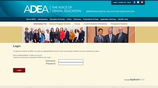 
                            6. Login - American Dental Education Association