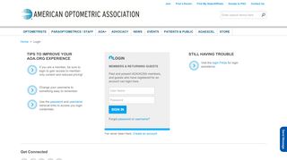 
                            6. Login - American Optometric Association