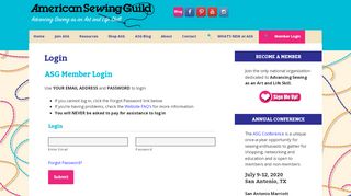 
                            7. Login - American Sewing Guild