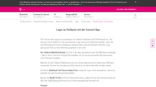 
                            2. Login an HotSpots mit der Connect App | Telekom Hilfe