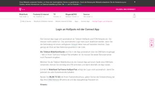 
                            9. Login an HotSpots mit der Connect App | Telekom …