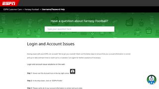 
                            4. Login and Account Issues – ESPN Customer Care