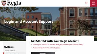 
                            3. Login and Account Support | Regis College