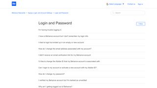 
                            3. Login and Password – Behance Helpcenter