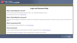 
                            3. Login and Password Help - Chaffey College