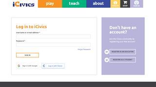 
                            10. Login and Register | iCivics