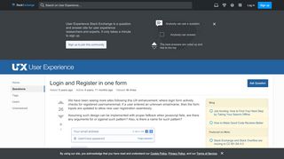 
                            1. Login and Register in one form - User Experience Stack Exchange