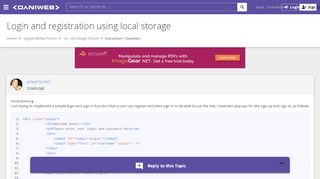 
                            4. Login and registration using local storage - …