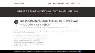 
                            1. Login and Signup Screen tutorial : Swift + XCode 6 + iOS 8 + JSON