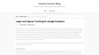 
                            10. Login and Signup Tracking for Google Analytics - Charles Farina's Blog