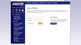 
                            2. Login - Andor Technology - MyAndor