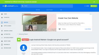 
                            1. Login Android Market--Google non-gmail account? | Android Forums