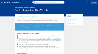 
                            7. Login (Anmeldung) MyWebsite - 1&1 IONOS Hilfe