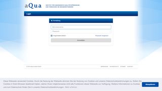 
                            3. Login - AQUA-Institut Projektübersicht