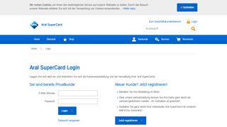 
                            9. Login - aral-supercard.de