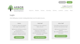 
                            2. Login - Arbor Associates