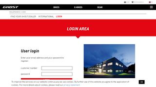 
                            4. Login area - GHOST-Bikes