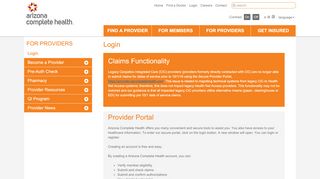 
                            2. Login | Arizona Complete Health
