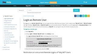 
                            2. Login as Remote User - TallyHelp - Tally Solutions