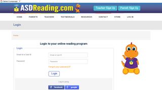 
                            5. Login - ASD Reading