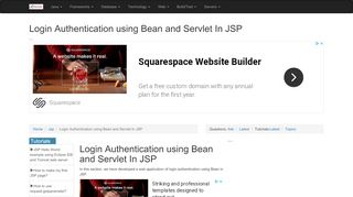 
                            2. Login Authentication using Bean and Servlet In JSP