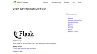 
                            4. Login authentication with Flask - Python Tutorial - Pythonspot