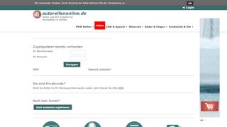 
                            2. Login - Autoreifenonline.de