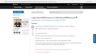 
                            1. Login-AzureRMAccount vs Add-AzureRMAccount - MSDN - Microsoft