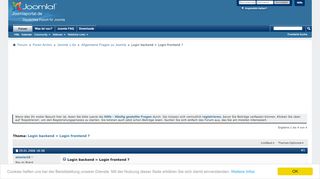 
                            7. Login backend = Login frontend - Joomla CMS Support Forum