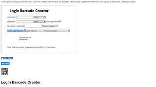 
                            4. Login Barcode Creator - Home Page - FreeYellow