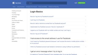
                            6. Login Basics | Facebook Help Center | Facebook