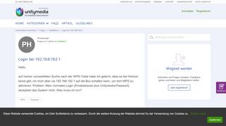 
                            10. Login bei 192.168.192.1 | Unitymedia Community