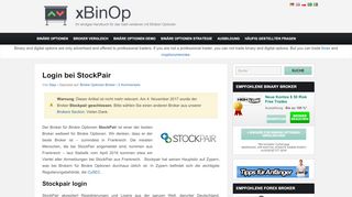 
                            1. Login bei StockPair | x Binäre optionen - xbinop.com