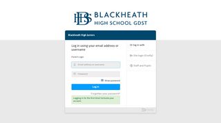 
                            2. Login - Blackheath High Juniors