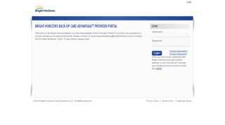
                            2. Login - Bright Horions Back-up Care Provider Portal