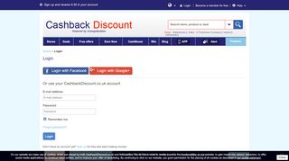 
                            9. Login - CashbackDiscount.co.uk