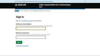 
                            2. Login - CICA - GOV.UK