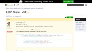 
                            6. Login control FAQ : | The ASP.NET Forums