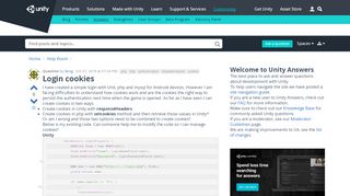 
                            6. Login cookies - Unity Answers