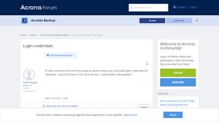 
                            6. Login credentials | Acronis Forum