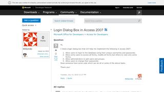 
                            1. Login Dialog Box in Access 2007 - social.msdn.microsoft.com