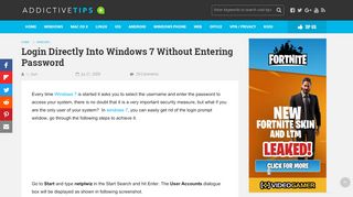 
                            7. Login Directly Into Windows 7 Without Entering Password