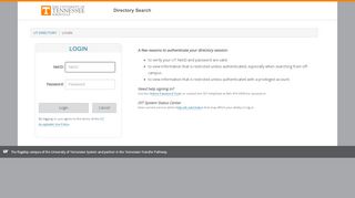 
                            6. Login - Directory | The University of Tennessee