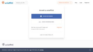 
                            5. Login e registrazione | uniaffitti.it