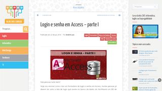 
                            5. Login e senha em Access - parte I • Blog dos Cursos