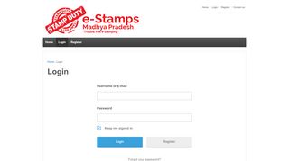 
                            3. Login | e-Stamps Madhya Pradesh