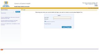 
                            4. Login - Eastern Health - Careers