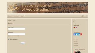 
                            11. Login | Electronic Journal of Vedic Studies