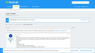 
                            4. Login erstellen | html.de - HTML für Anfänger und Fortgeschrittene